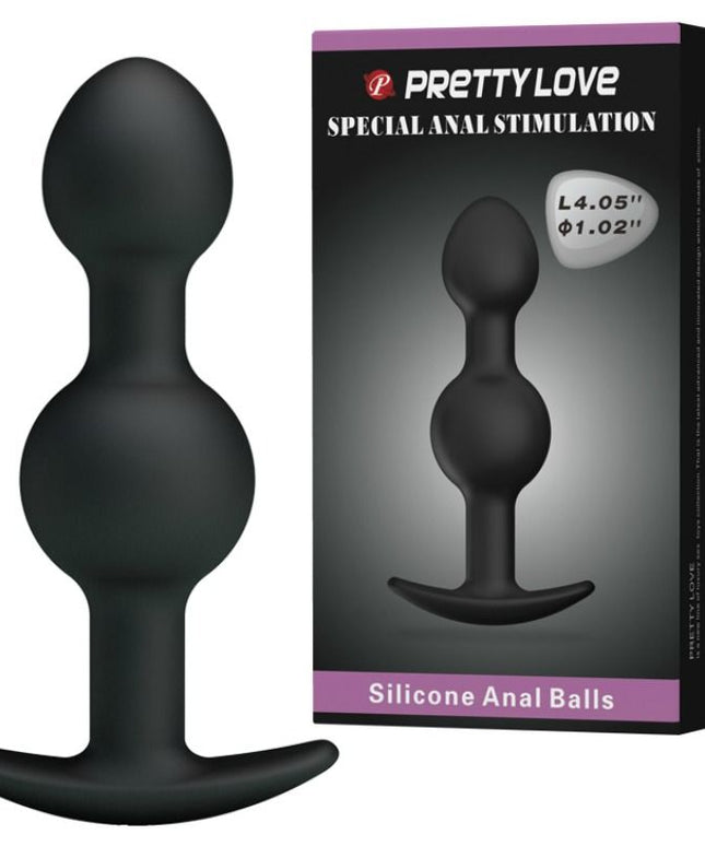 PRETTY LOVE - SFERE ANALI IN SILICONE PER STIMOLAZIONE SPECIALE 10.3 CM NERO