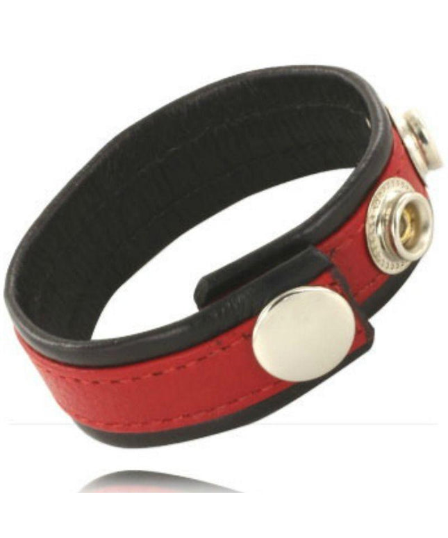 LEATHER BODY - E CINTURINO CON MOSCHETTONI - NERO E ROSSO - Only Vibes