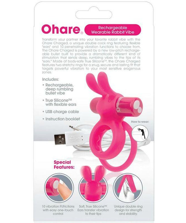 SCREAMING O - DOPPIO ANELLO RICARICABILE CON RABBIT HARE ROSA - Only Vibes