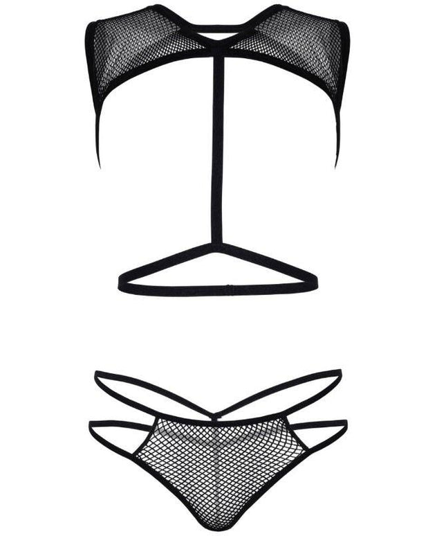 LEG AVENUE - PETTORINA CORPO A RETE E G-STRING 81538 - TAGLIA UNICA - Only Vibes
