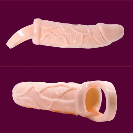 BAILE - GUAINA PER ESTENSORE DEL PENE CON VIBRAZIONE E CINGHIA PER TESTICOLI 13.5 CM - Only Vibes