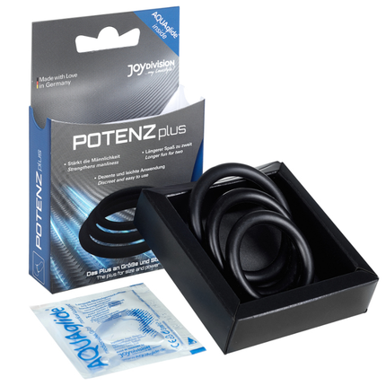 JOYDIVISION POTENZDUO - PLUS SET 3 ANELLI NERO - S, M, L