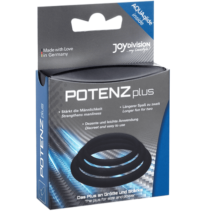 JOYDIVISION POTENZDUO - PLUS SET 3 ANELLI NERO - S, M, L - Only Vibes