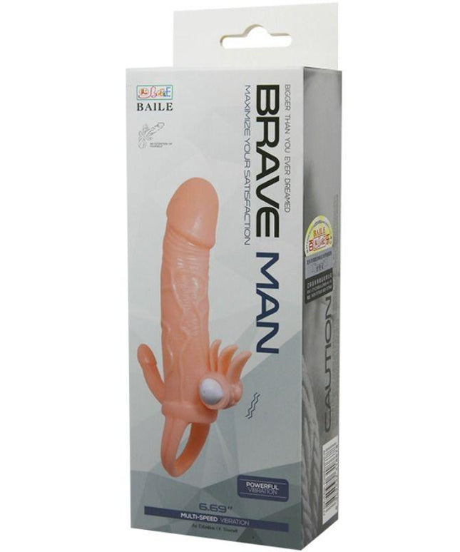 BAILE - COPERTURA PENE UOMO CORAGGIOSO CON CLITITO E CARNE PER STIMOLAZIONE ANALE 16.5 CM - Only Vibes