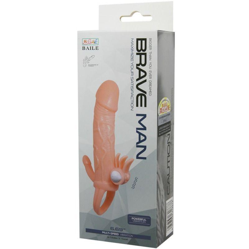 BAILE - COPERTURA PENE UOMO CORAGGIOSO CON CLITITO E CARNE PER STIMOLAZIONE ANALE 16.5 CM - Only Vibes