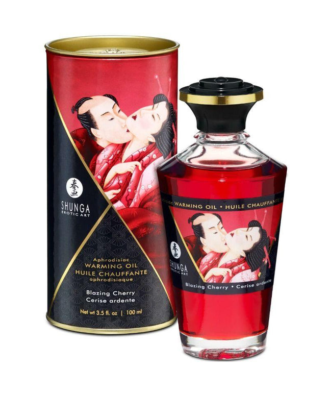 SHUNGA - OLIO DA MASSAGGIO EFFETTO CALORE SAPORE INTENSO DI CILIEGIA 100 ML - Only Vibes
