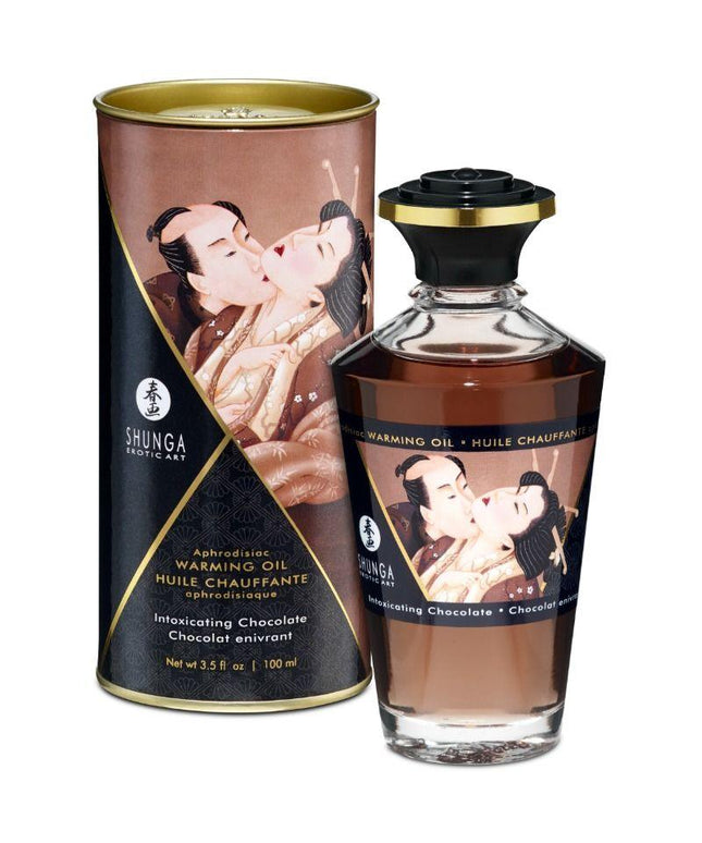 SHUNGA - OLIO DA MASSAGGIO CON EFFETTO CALORE GUSTO INTENSO DI CIOCCOLATO 100 ML - Only Vibes