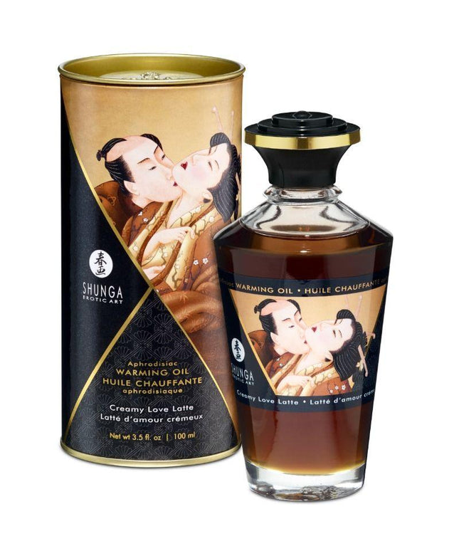SHUNGA - OLIO DA MASSAGGIO EFFETTO CALORE GUSTO CREAMY LOVE LATTE 100 ML - Only Vibes