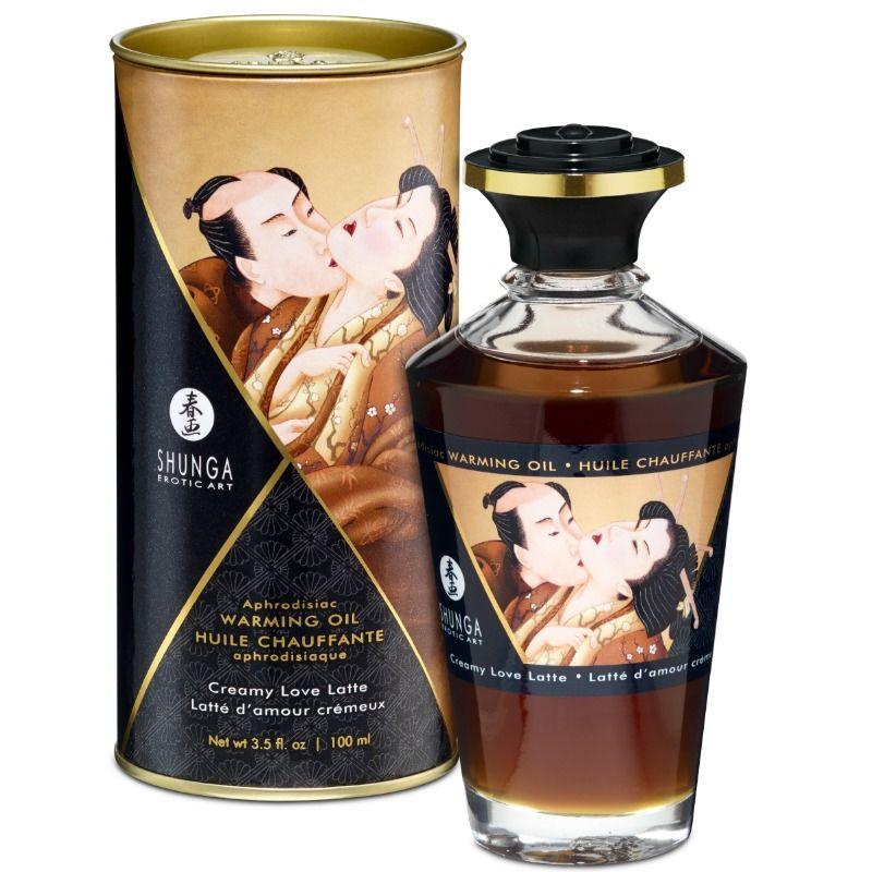 SHUNGA - OLIO DA MASSAGGIO EFFETTO CALORE GUSTO CREAMY LOVE LATTE 100 ML - Only Vibes