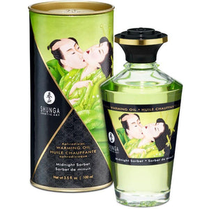 SHUNGA - OLIO DA MASSAGGIO CON EFFETTO CALORE GUSTO SORBETTO DI MEZZANOTTE 100 ML - Only Vibes