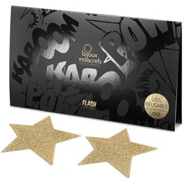 BIJOUX - INDISCRETS COPRI CAPEZZOLI FLASH GOLDEN STAR - Only Vibes