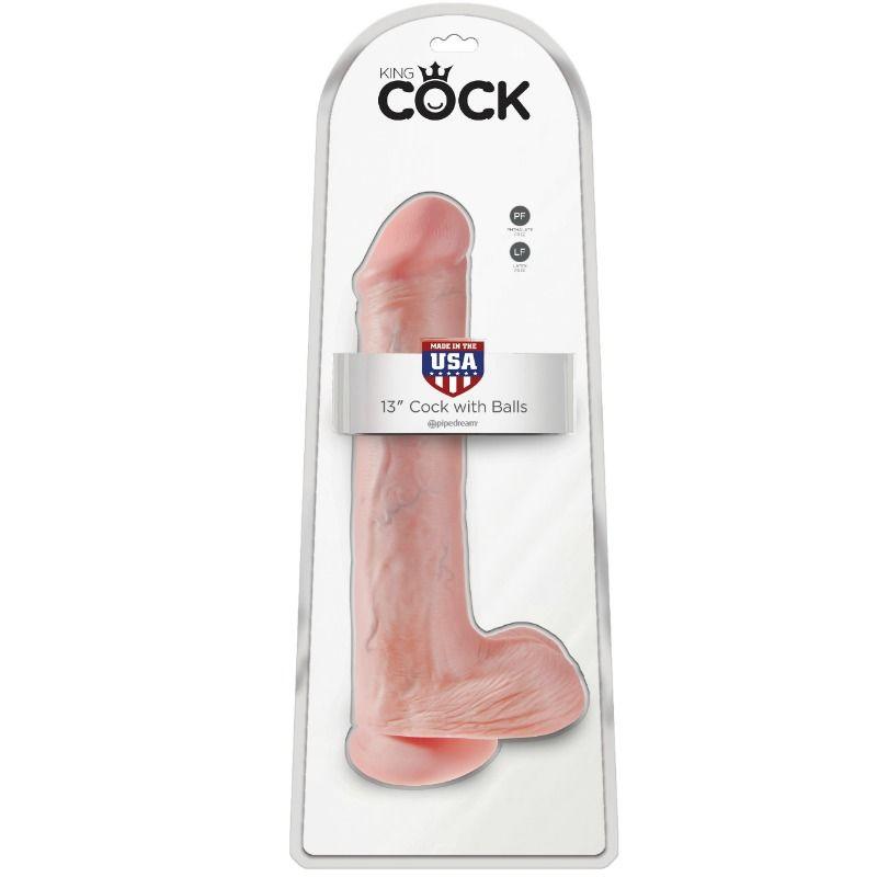 KING COCK - DILDO CON SFERE 33 CM CARNE - Only Vibes