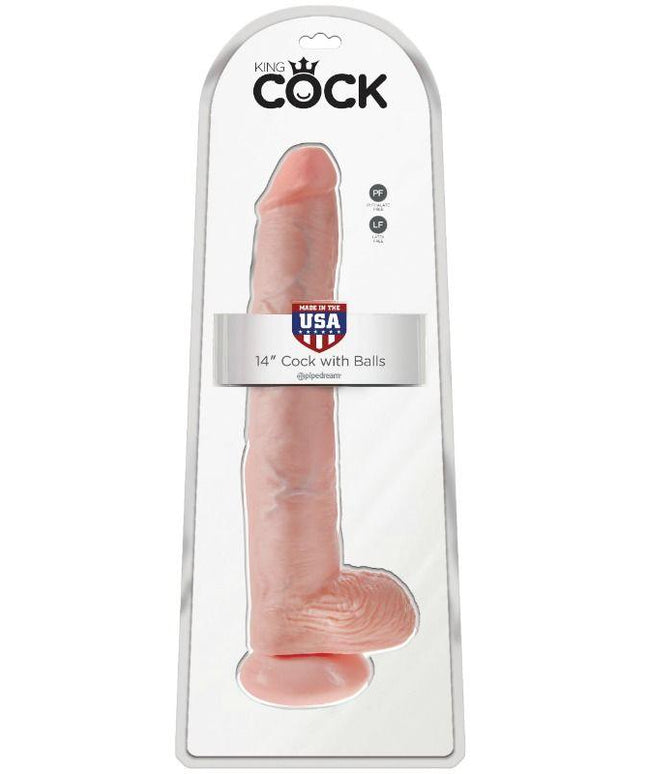 KING COCK - DILDO CON SFERE 35.6 CM CARNE - Only Vibes