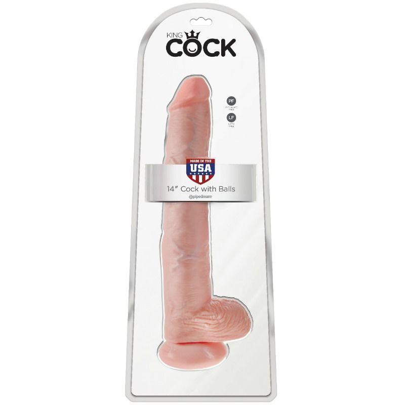 KING COCK - DILDO CON SFERE 35.6 CM CARNE - Only Vibes