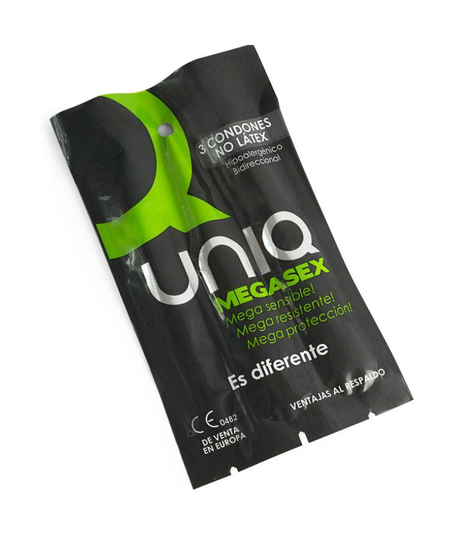 UNIQ - MEGASEX LATEX FREE SENSITIVE CONDOMS 3 UNITS - Only Vibes