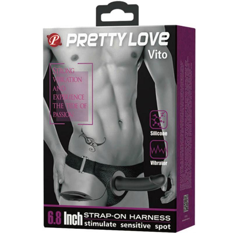 PRETTY LOVE - VITO STRAP ON CON DILDO CAVO E VIBRAZIONE 17.3 CM - Only Vibes