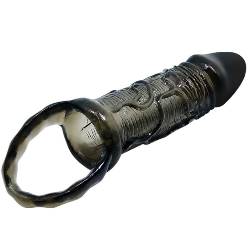 BAILE - COPERTURA ESTENSORE PENE CON CINTURINO PER TESTICOLI NERO 13.5 CM - Only Vibes