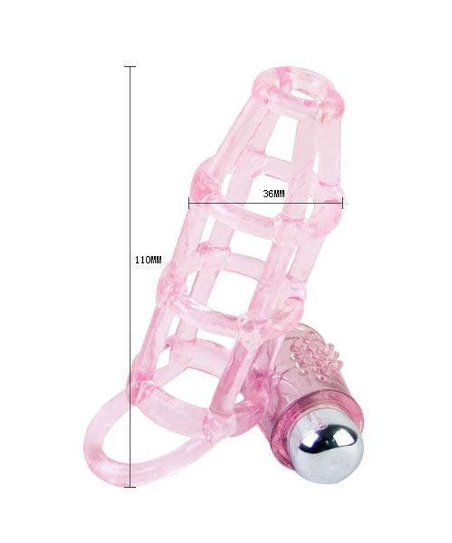 BAILE - COPERTURA E ANELLO IN SILICONE DOLCI 10 RITMI PER IL PENE ROSA - Only Vibes