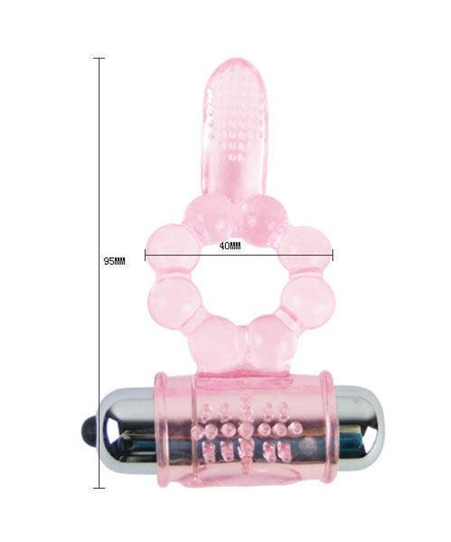 BAILE - ANELLO IN SILICONE 10 RITMI DI LINGUA CON VIBRAZIONE ROSA - Only Vibes