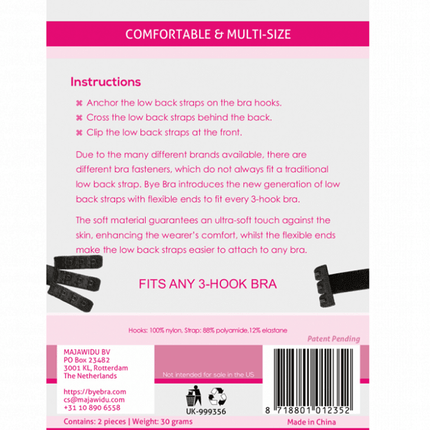 BYE-BRA - ADATTATORE PER REGGISENO APERTO SULLA SCHIENA NERO & BIANCO - Only Vibes