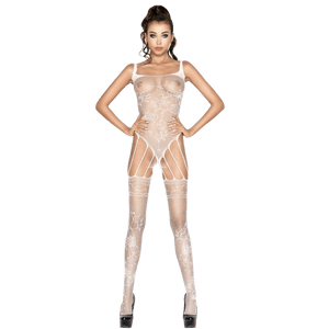 PASSION - WOMAN BS034 BODYSTOCKING BIANCO TAGLIA UNICA - Only Vibes