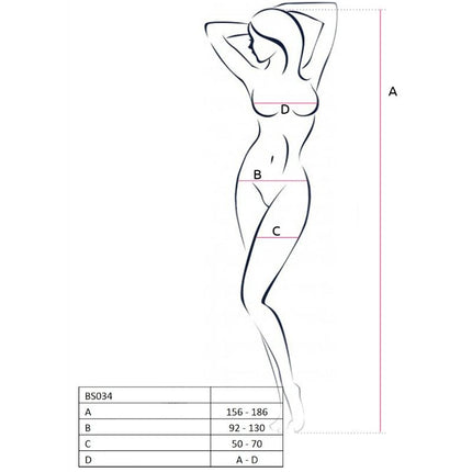 PASSION - WOMAN BS034 BODYSTOCKING ROSSO TAGLIA UNICA