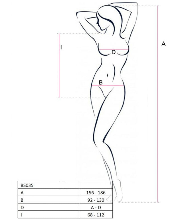 PASSION - WOMAN BS035 BODYSTOCKING BIANCO TAGLIA UNICA