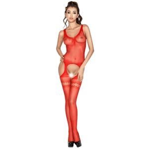 PASSION - WOMAN BS038 BODYSTOCKING ROSSO TAGLIA UNICA - Only Vibes