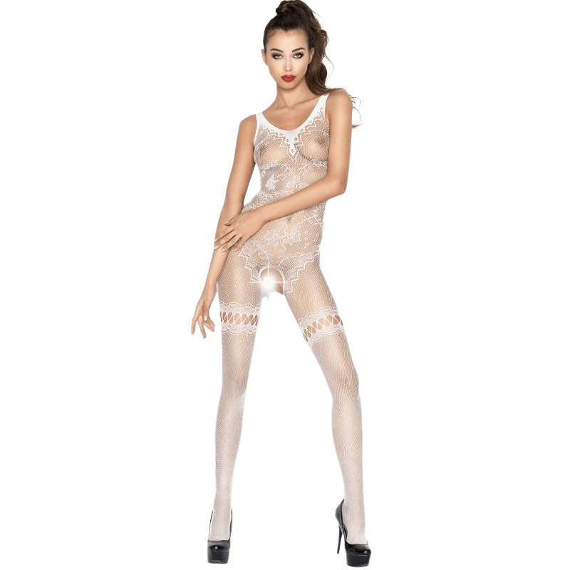 PASSION - WOMAN BS045 BODYSTOCKING BIANCO TAGLIA UNICA - Only Vibes