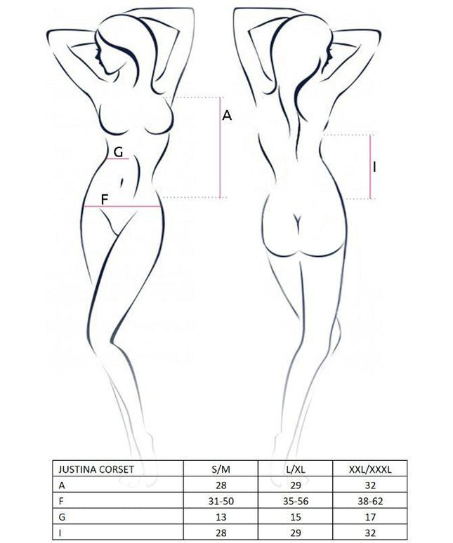 PASSION - WOMAN JUSTINA CORSETTO NERO TAGLIA S/M - Only Vibes