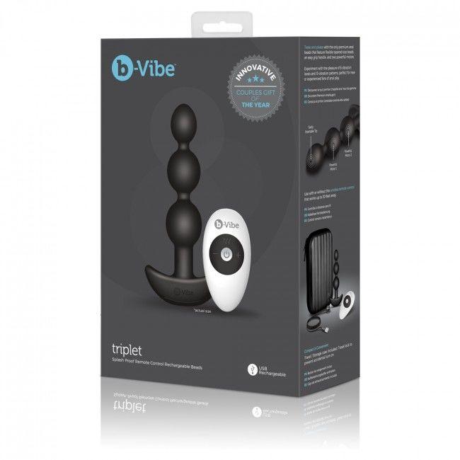 B-VIBE - PERLINE ANAL REMOTE CONTROL TRIPLET NERE - Only Vibes