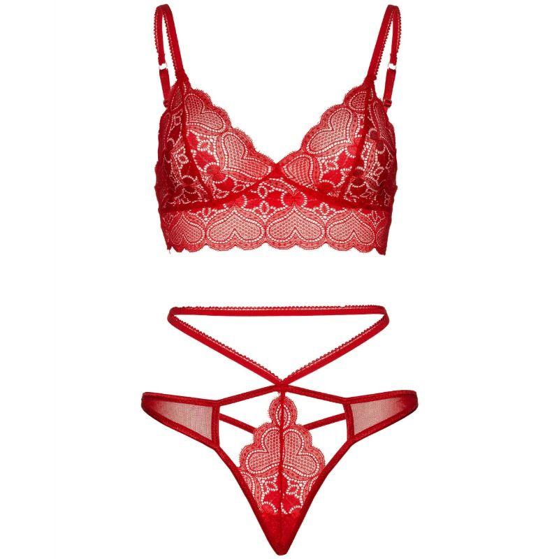 leg avenue set 2 pezzi bralette e perizoma in pizzo s m