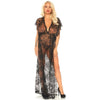 leg avenue set 2 pezzi kaften in pizzo vestaglia e perizoma s m