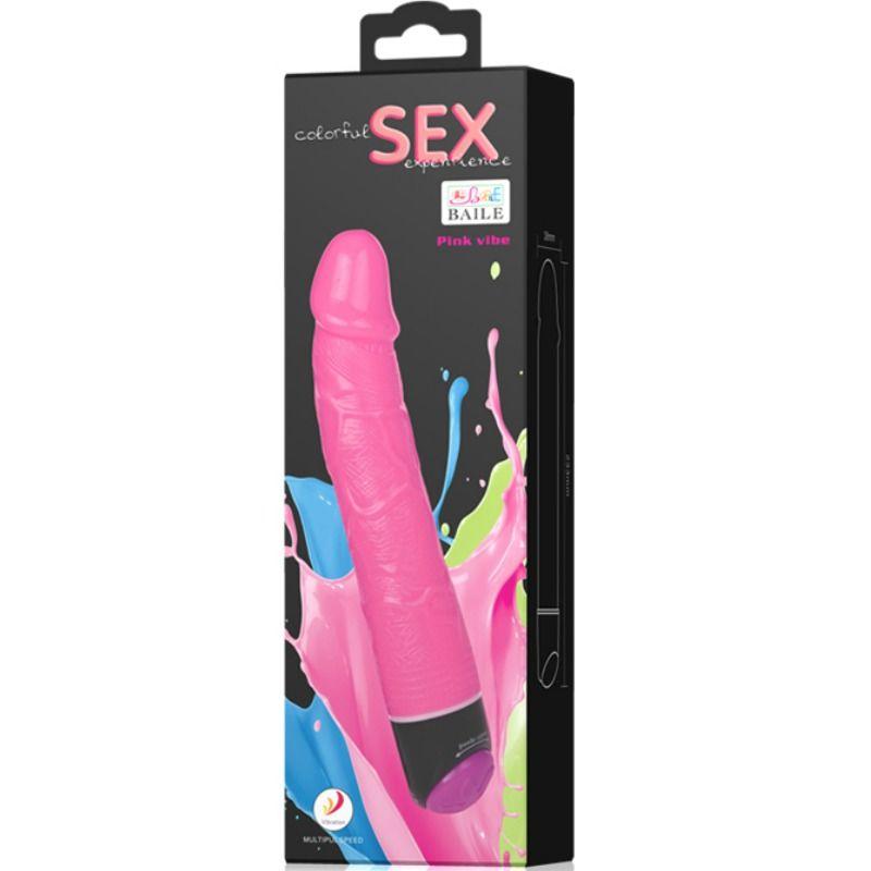 baile vibratore sex realistico colorato rosa 23 cm