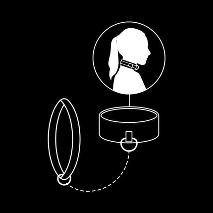 fetish submissive collana a catena con fodera in noprene