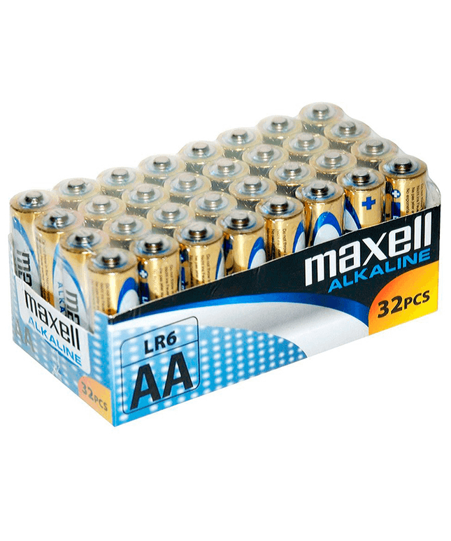 maxell batteria alcalina aa lr6 pacco 32 uds