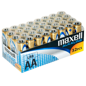 maxell batteria alcalina aa lr6 pacco 32 uds