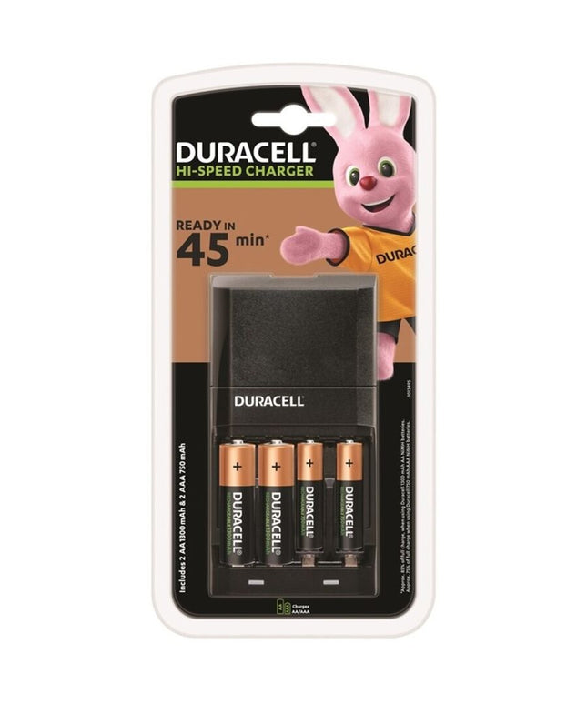 DURACELL - CARICATORE 45MIN. + 2xAA 1700mAh + 2xAAA 750mAh