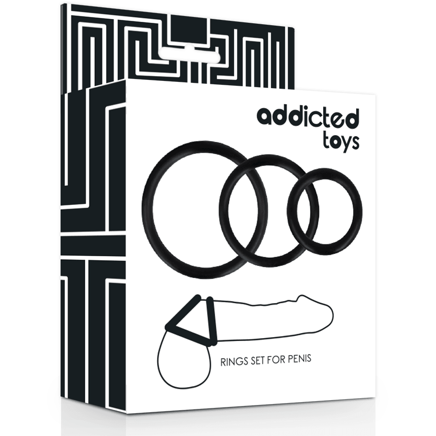 addicted toys set di anelli per pene nero