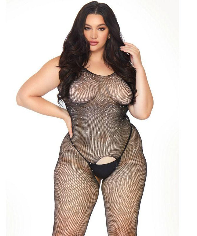 leg avenue bodystocking in rete cristallizzata leg avenue 1x 2x