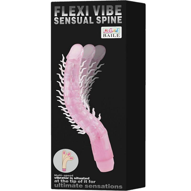 baile dildo vibrante flessibile sensual spine flexi vibe lilla 23 5 cm