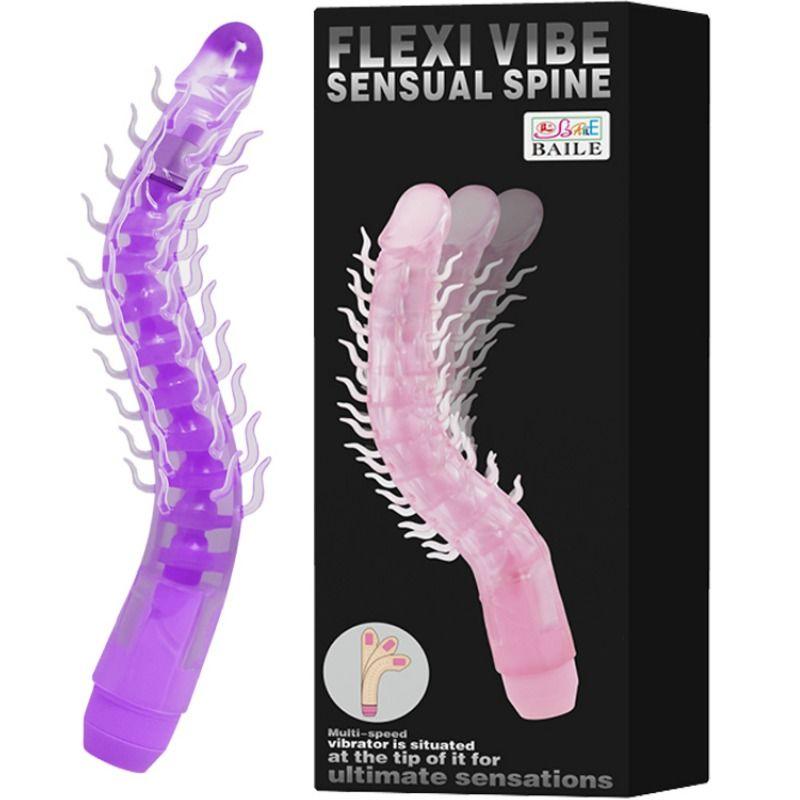 baile dildo vibrante flessibile sensual spine flexi vibe lilla 23 5 cm