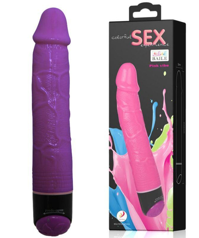 baile vibratore realistico sex colorato lilla 23 cm