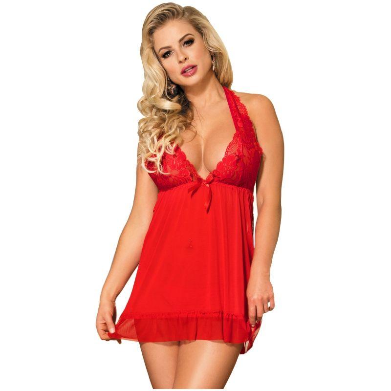 subblime babydoll rosso motivi floreali nel seno s m