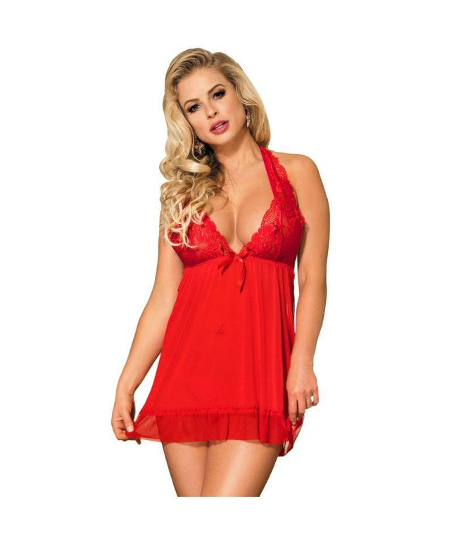 subblime babydoll rosso motivi floreali nel seno s m