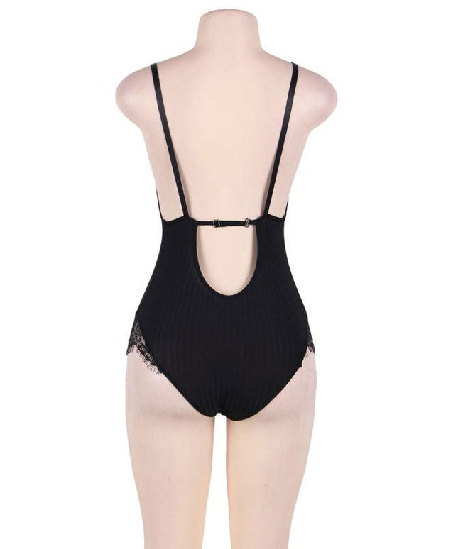 subblime queen plus teddy con trasparenti e frange nere