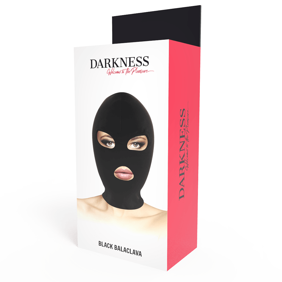 darkness maschera di sottomissione bdsm bocca e occhi nera