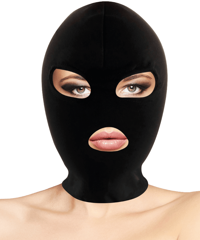 darkness maschera di sottomissione bdsm bocca e occhi nera