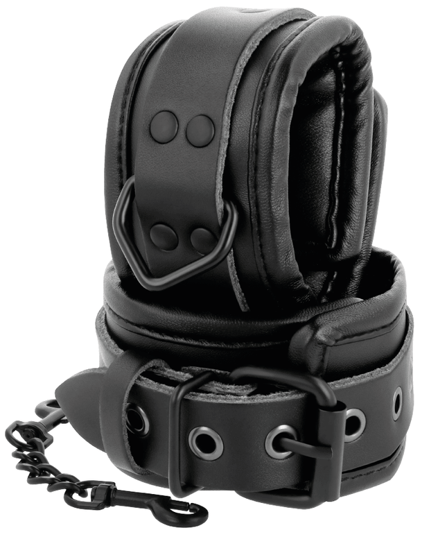 darkness manette regolabili in pelle nera