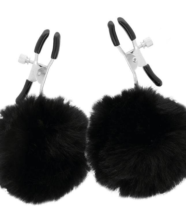 darkness morsetti per capezzoli con pom pom 1